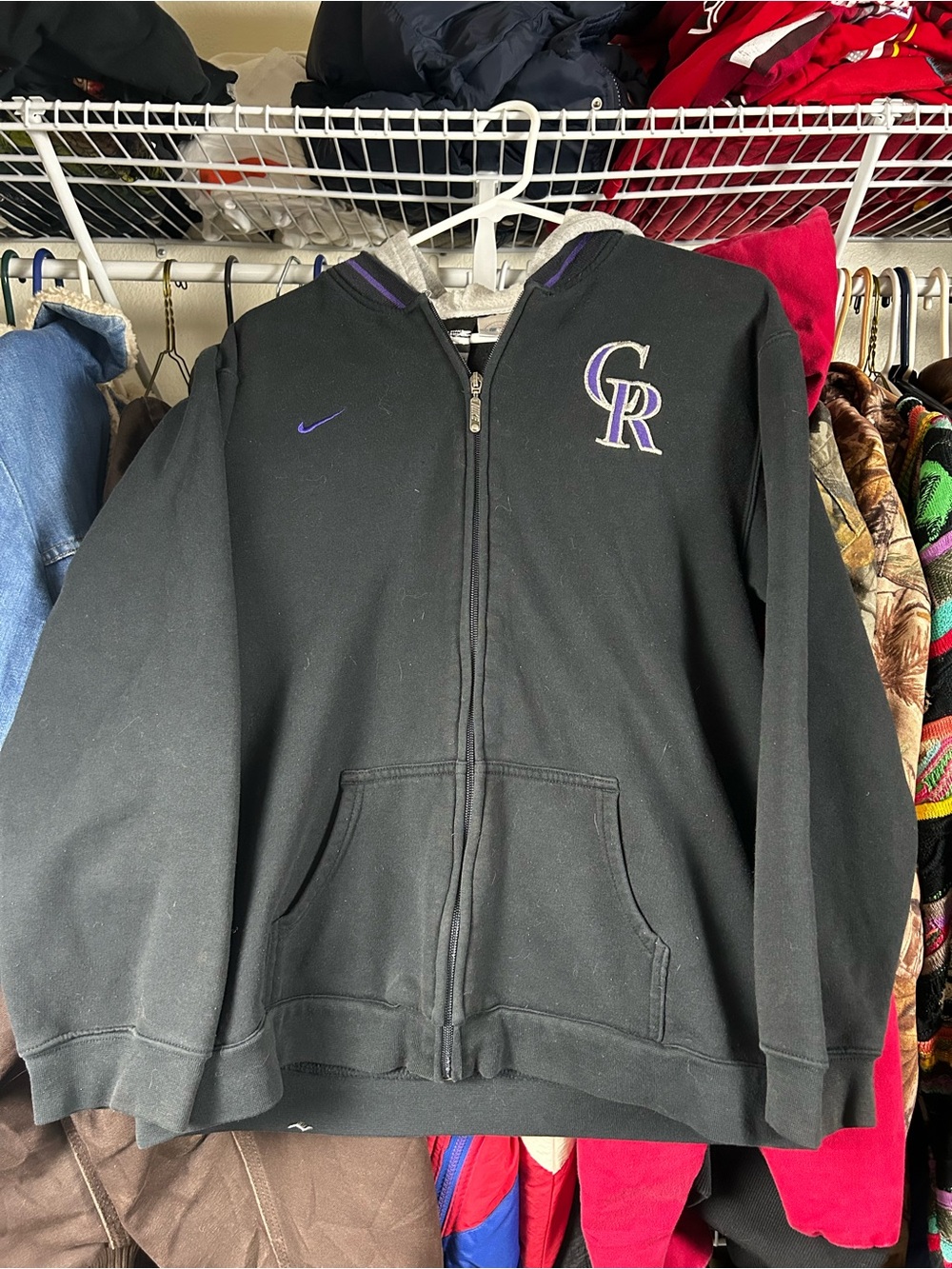 Nike Black & Purple Colorado Rockies Full-Zip Hoodie